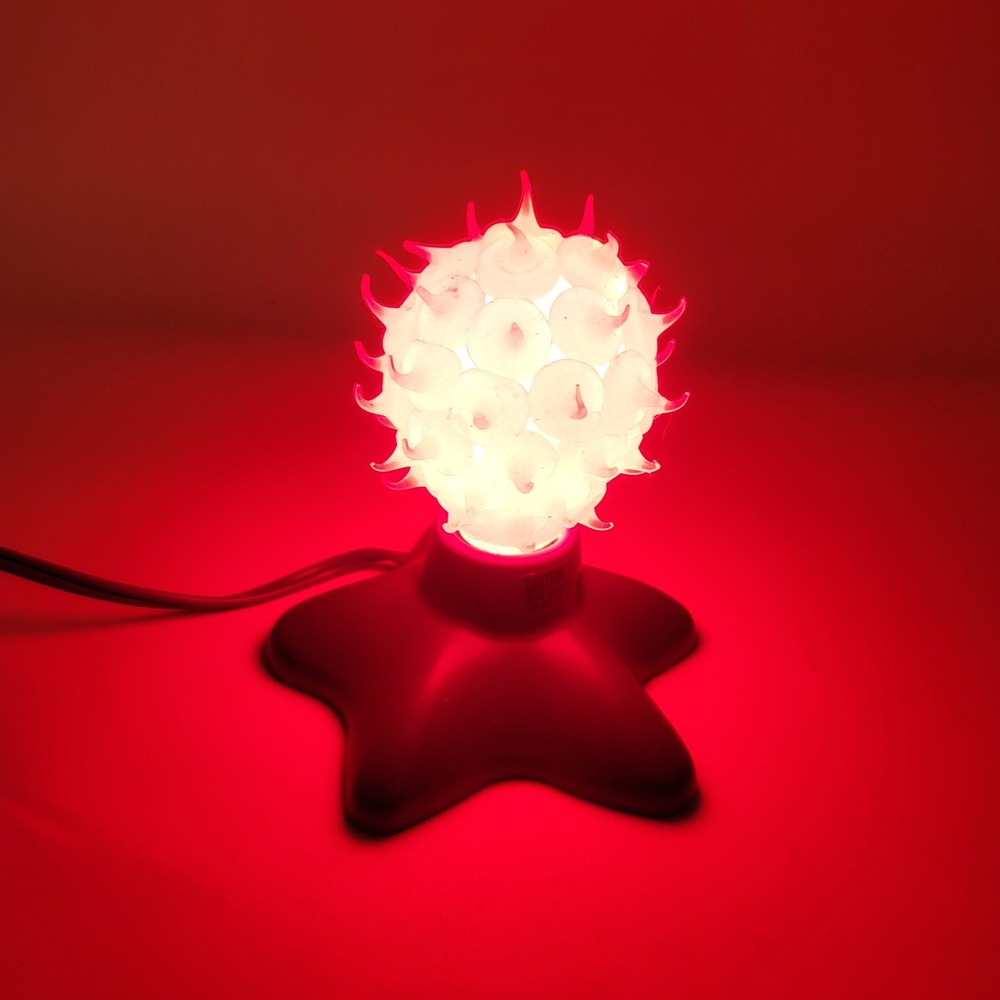 Vintage Spiky Silicone Bulb Star Base Accent Lamp Blue Red Y2K E201304
